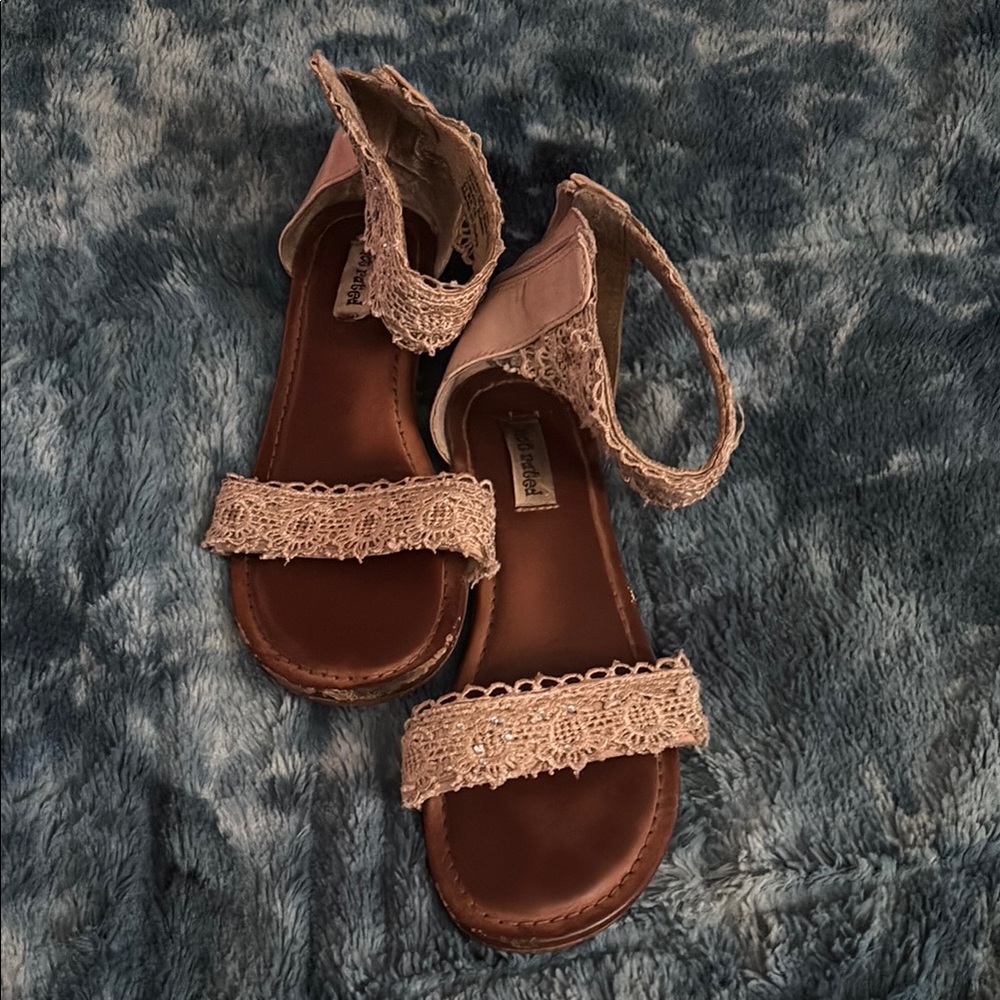 Mossimo Supply Co Tan and Brown Braided Sandals